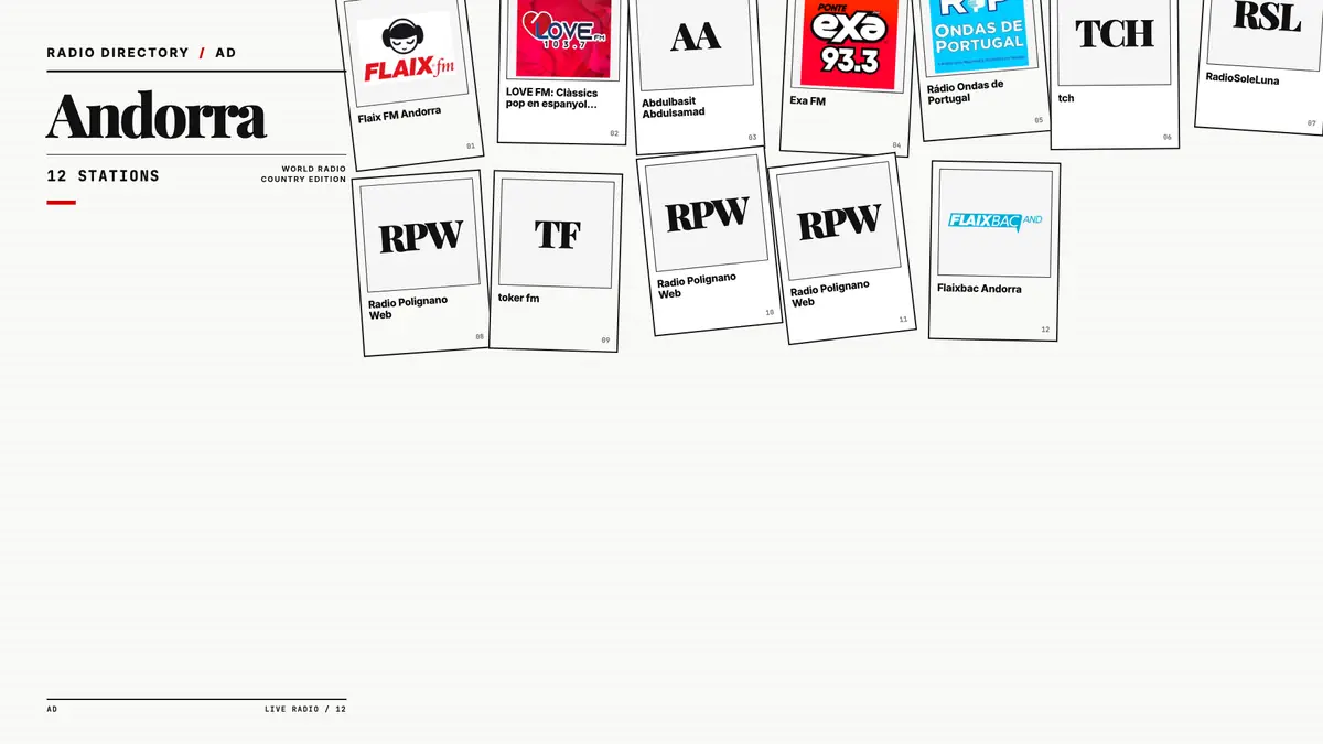 Logos of popular Andorra radio stations