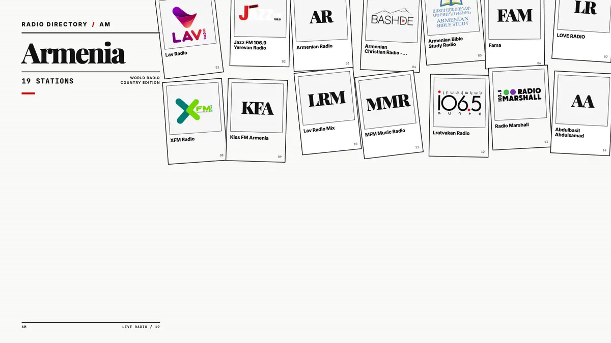 Logos of popular Armenia radio stations