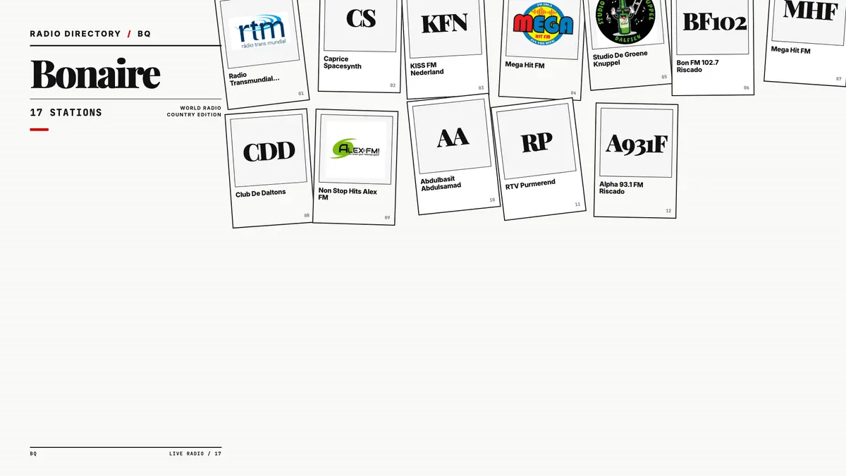 Logos of popular Bonaire radio stations