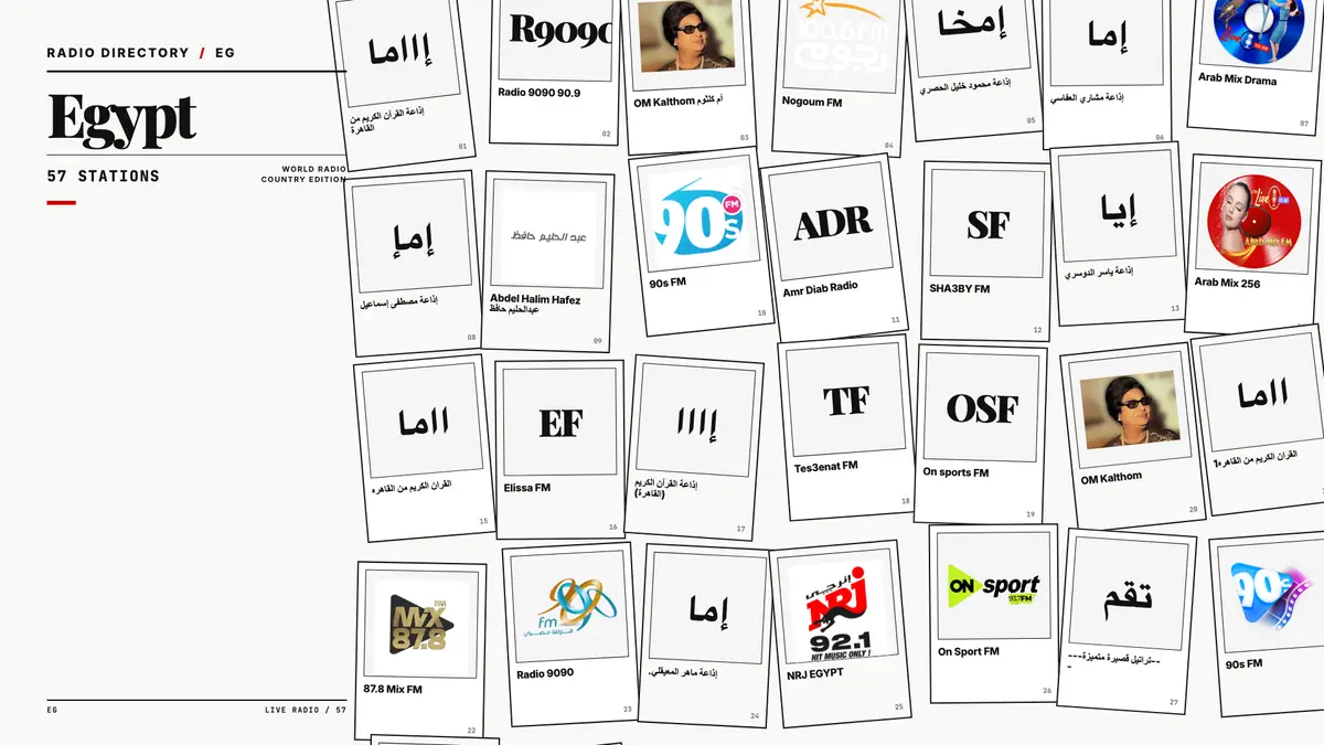 Logos of popular Egypt radio stations
