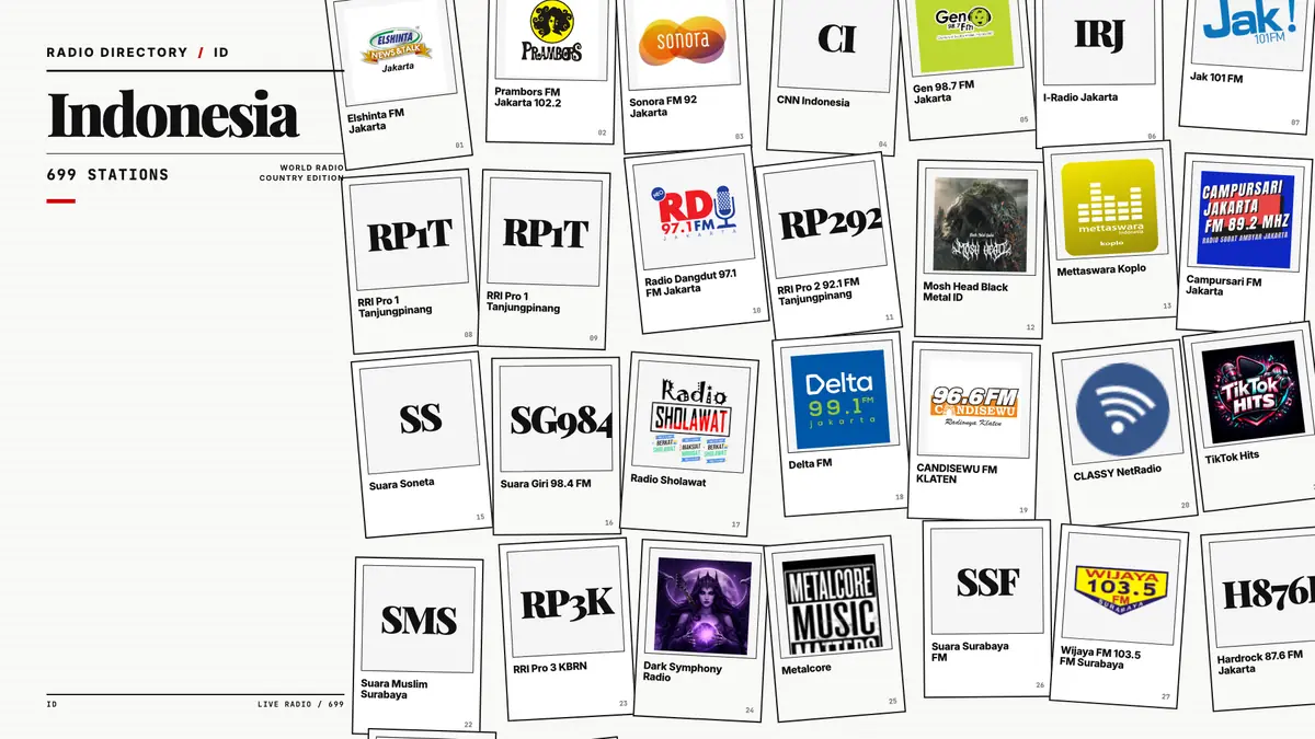 Logos of popular Indonesia radio stations