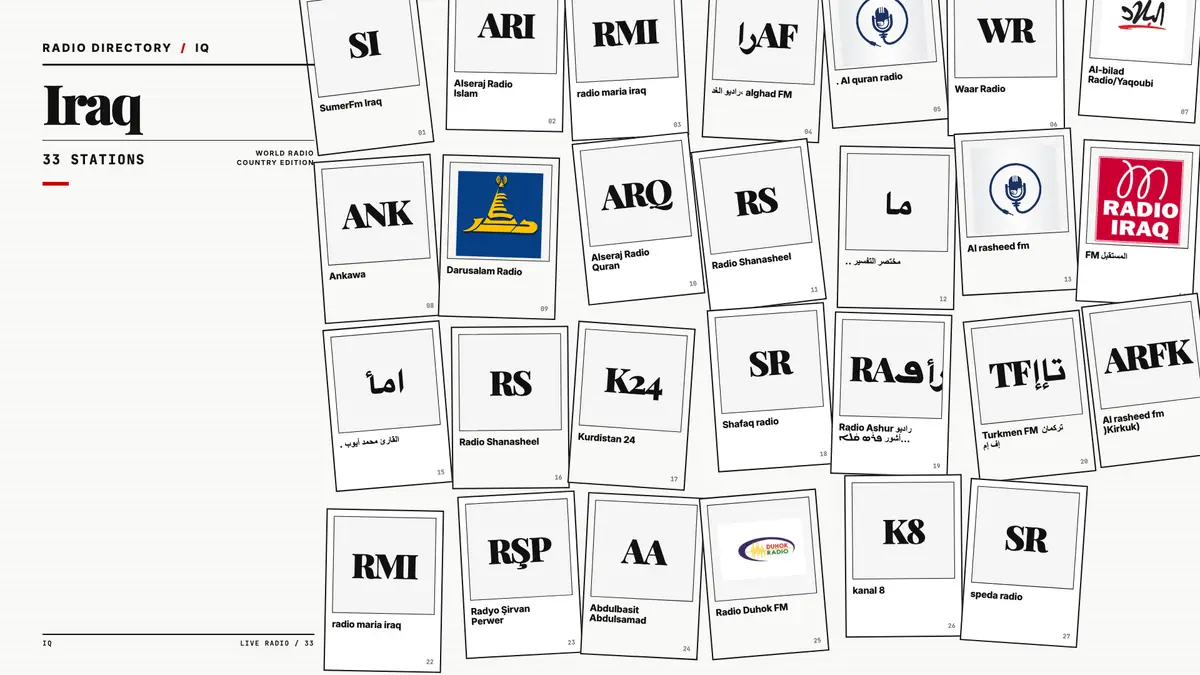 Logos of popular Iraq radio stations