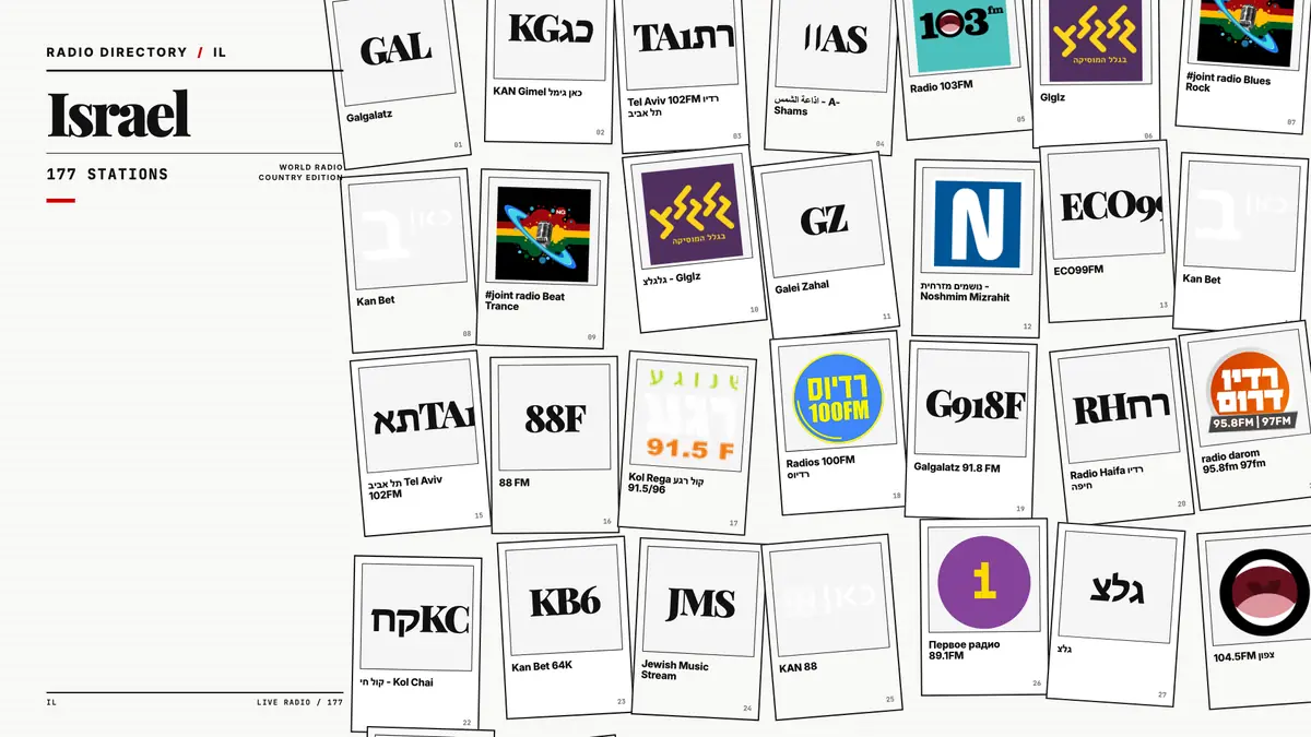 Logos of popular Israel radio stations