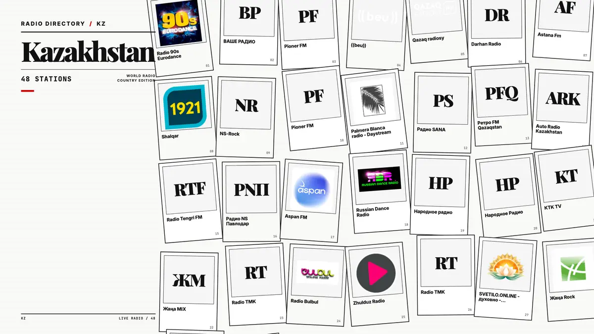 Logos of popular Kazakhstan radio stations