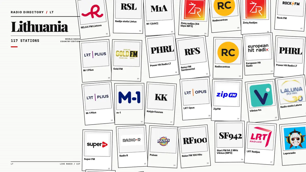 Logos of popular Lithuania radio stations