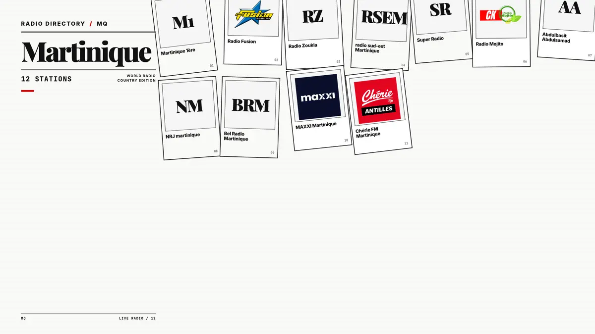 Logos of popular Martinique radio stations