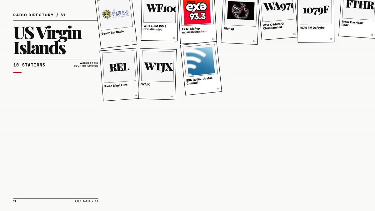 Logos of popular US Virgin Islands radio stations